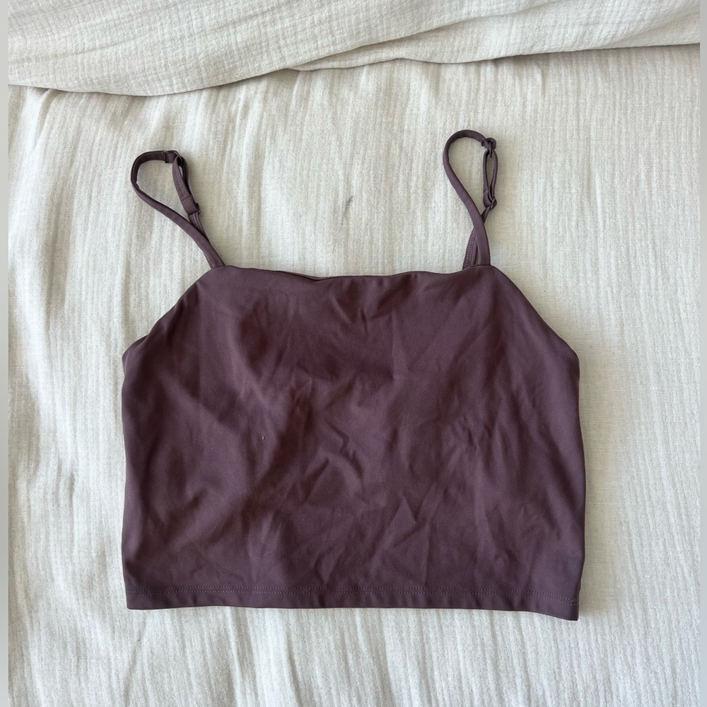 Girlfriend Collective Purple/brown Crop Top